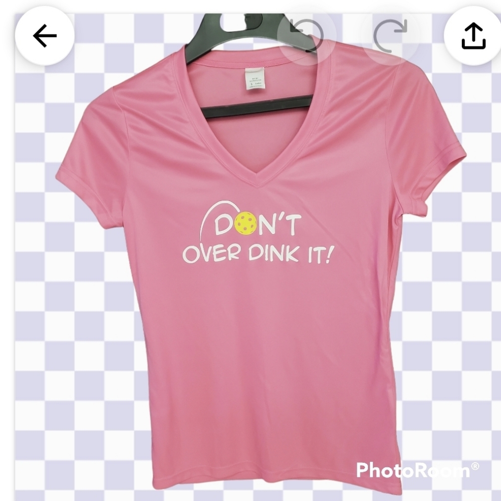 COPY - Womens NWOT Pickleball V Neck Shirt UPF 50+ "DON'T OVER DINK IT" Small